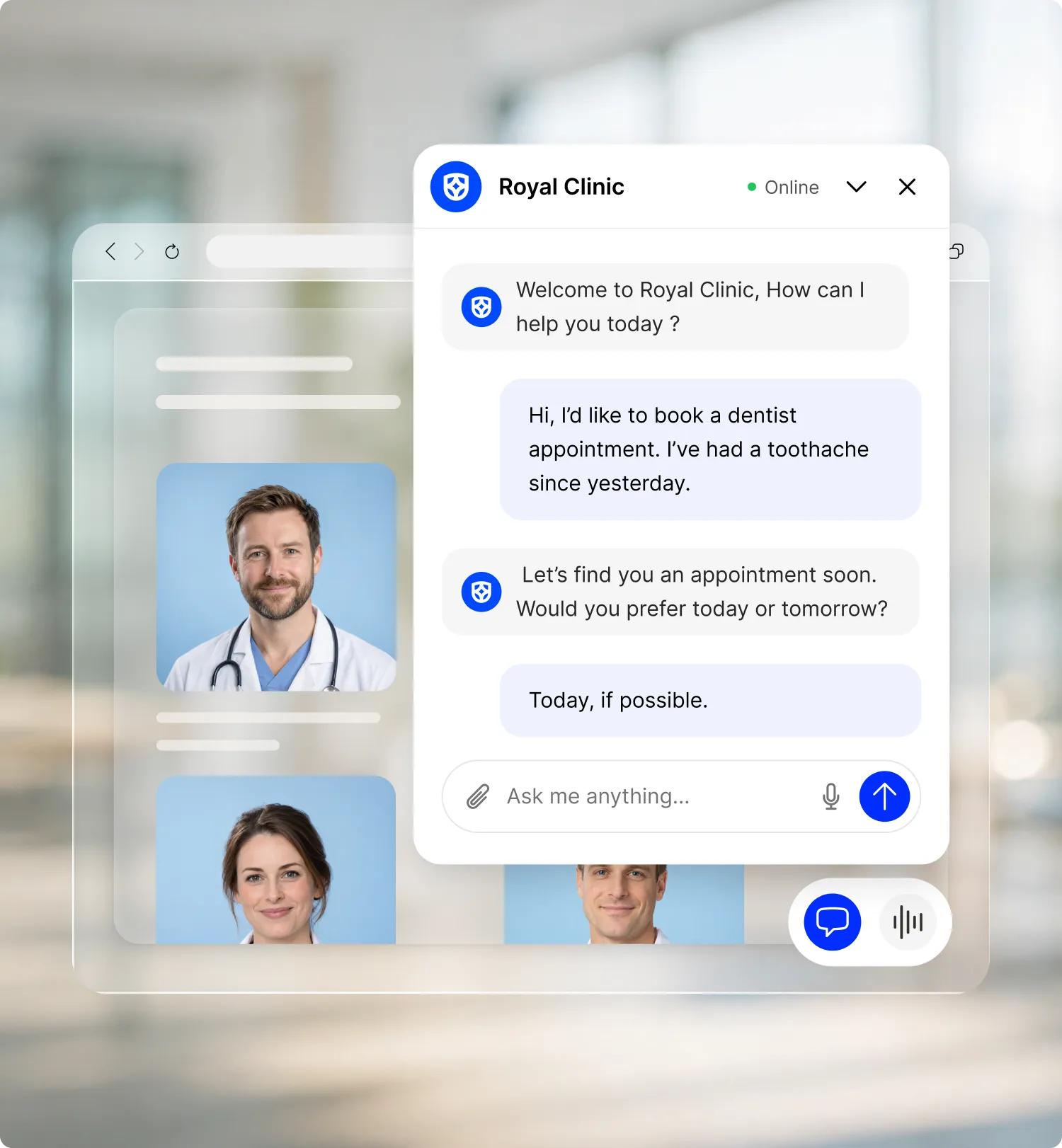 Fellix answers patient and booking questions across WhatsApp, Instagram and your website. 